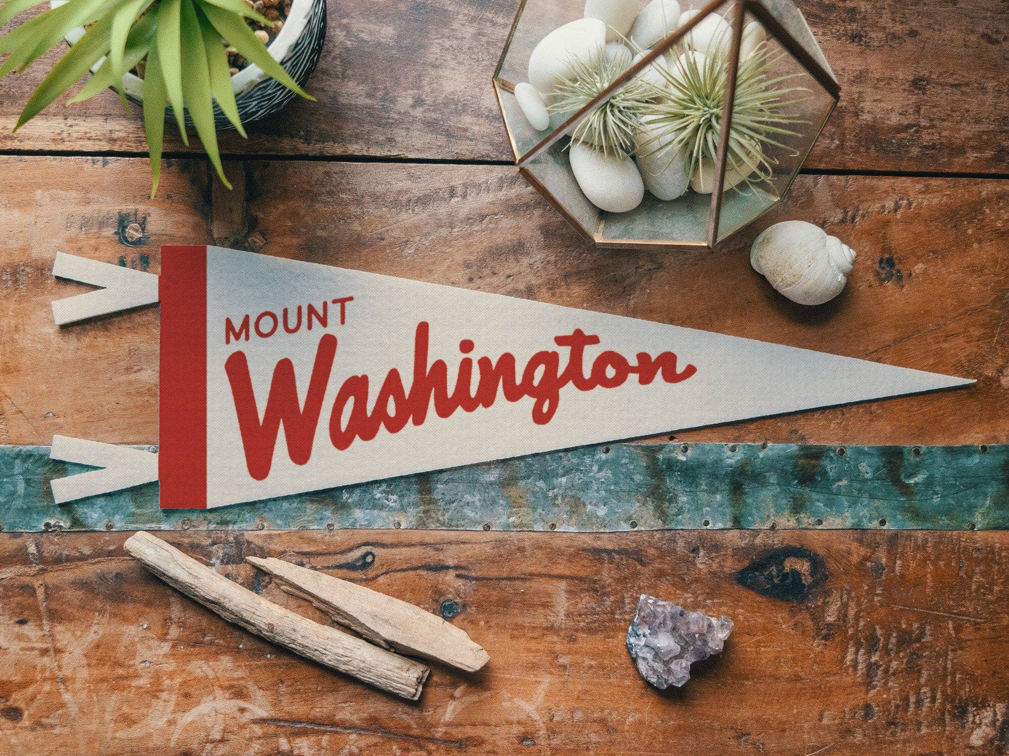 Benoit's Design Co. – wholesale Sign – Custom Outdoorsy Name Felt Pennant - Neutral5