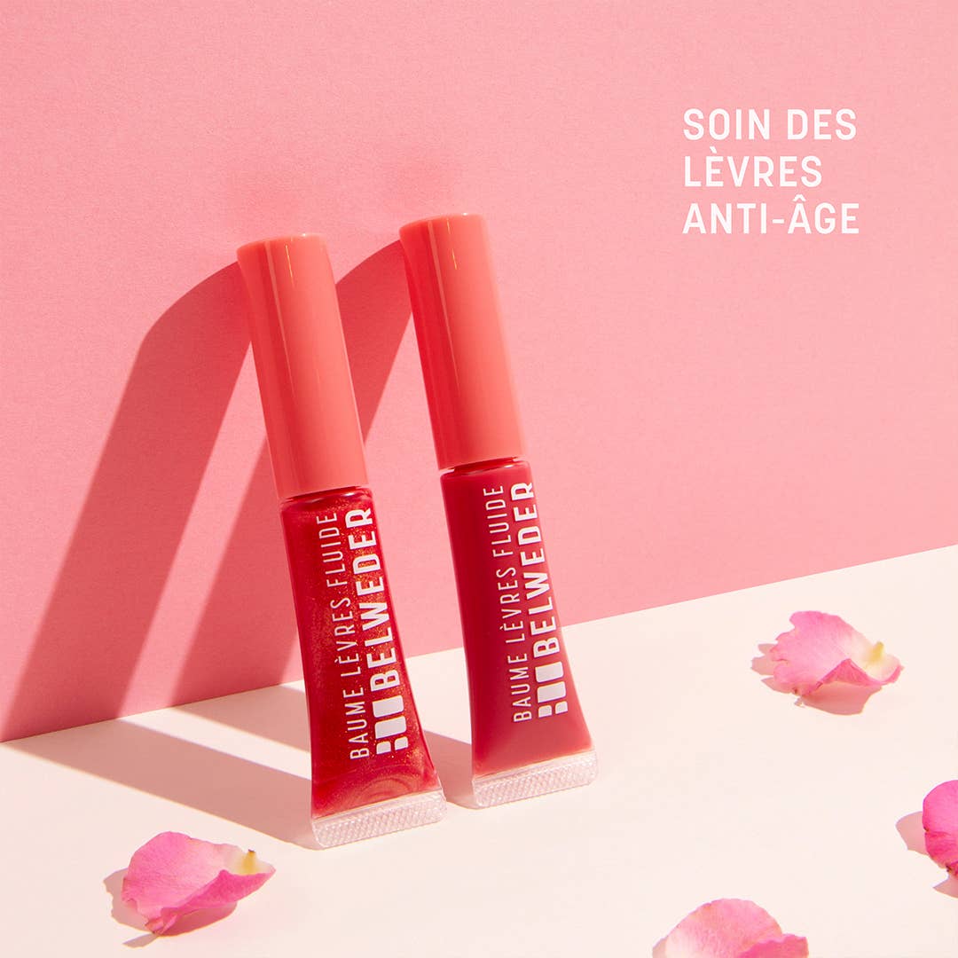 BELWEDER - Vendita all'ingrosso Burro di cacao - Balsamo labbra fluido Nude Rose con olio di rosa damascena e petali di zafferano4