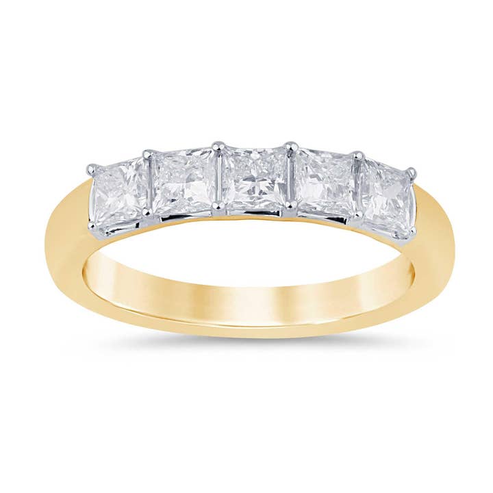 1,25 CTW Princess geslepen Vs labdiamant band 14K goud voor wholesale door White Rock