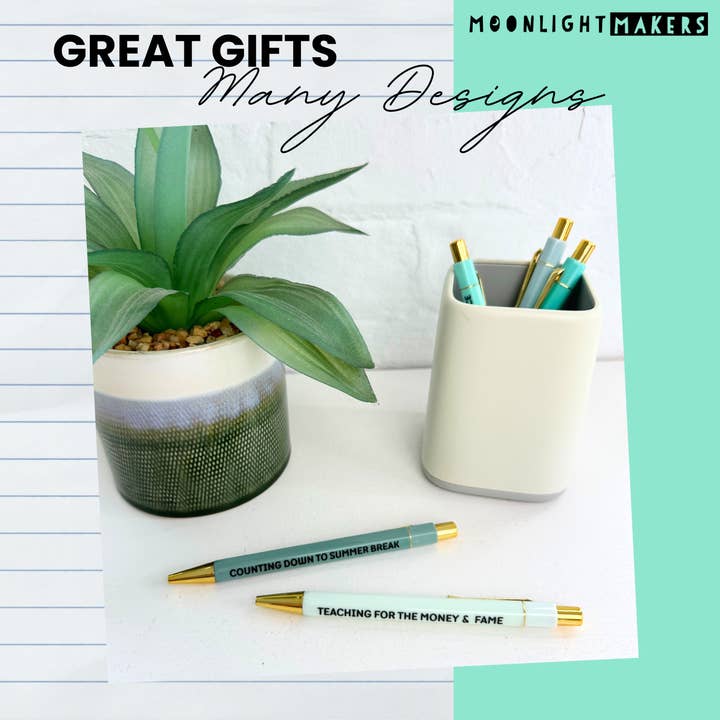 Moonlight Makers - Wholesale Pen - Work Sucks - Funny Pen Set - Office Humor, Gift for Coworker