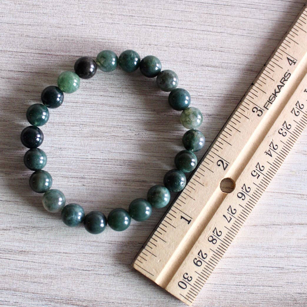 Pebble House - Wholesale Beaded Bracelet - Moss Agate Bracelet 4mm/6mm/8mm - Crystals & Stones3