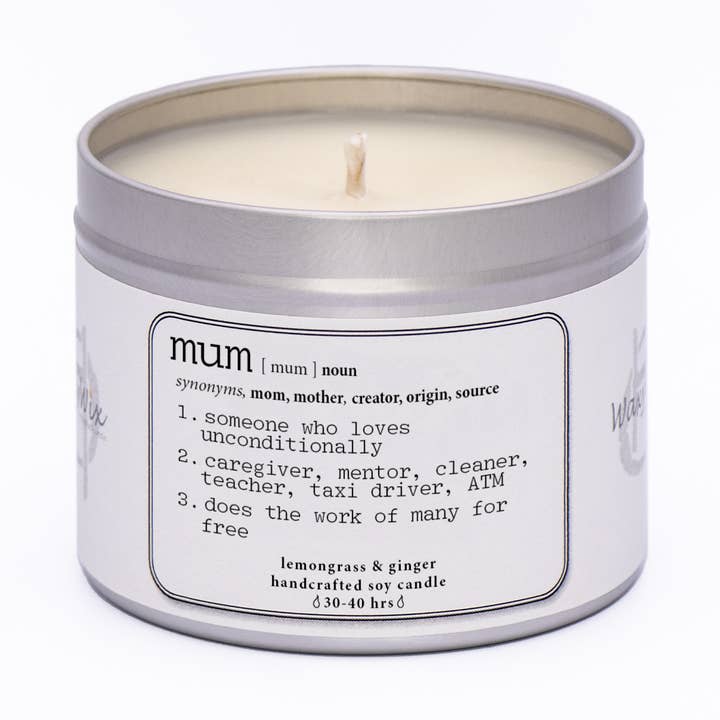 Mamá Nombre, definición. Vela de cera de soja artesanal para venta al por mayor de The Wicklow Witch Ltd