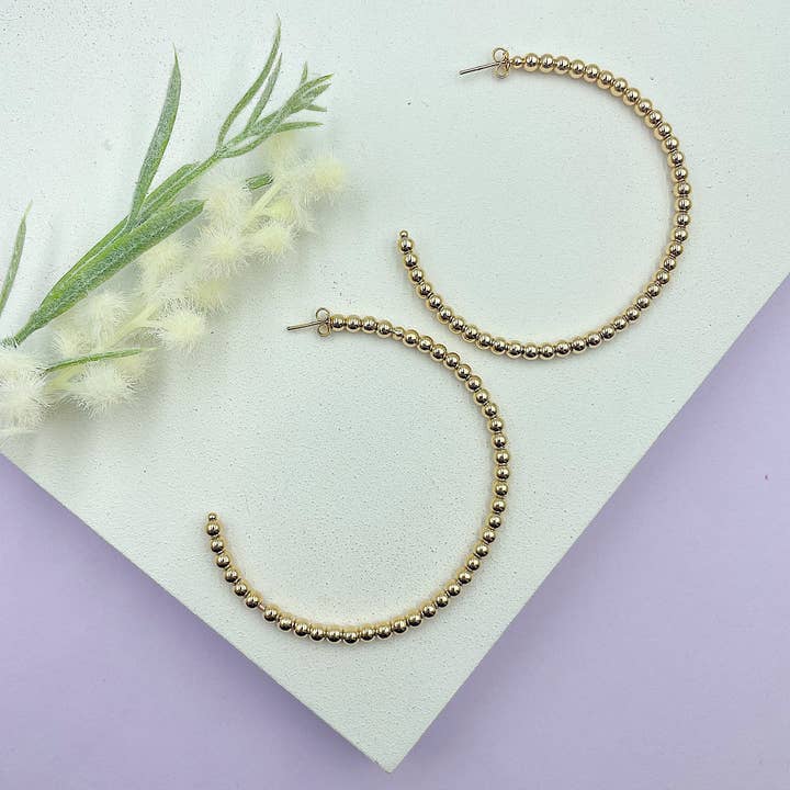 Brincos de argola de bola aberta 4 por atacado de Cherie by Cherie