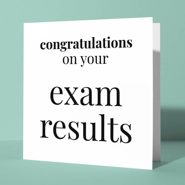 Felicitaciones por tus resultados de examen - Tarjeta de felicitación para venta al por mayor de Peacock Printing