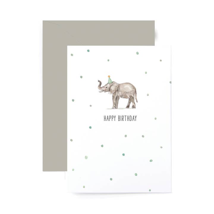 Cartão de aniversário do elefante por atacado de Lana's Shop