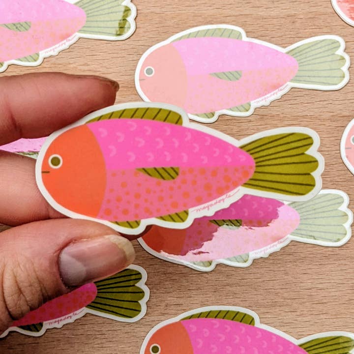 Fish - Clear Vinyl Sticker for wholesale by Uschie
