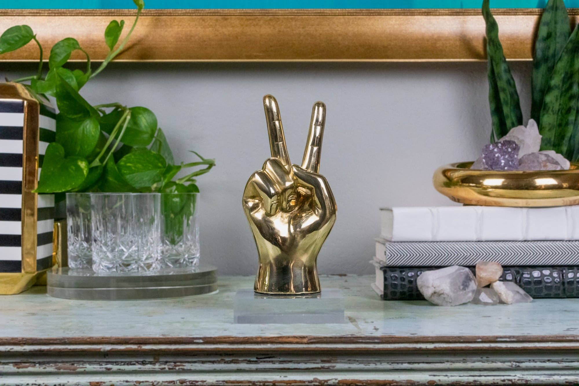 PRIZE - Vendita all'ingrosso Scultura - Scultura Segno di Pace in Ottone5