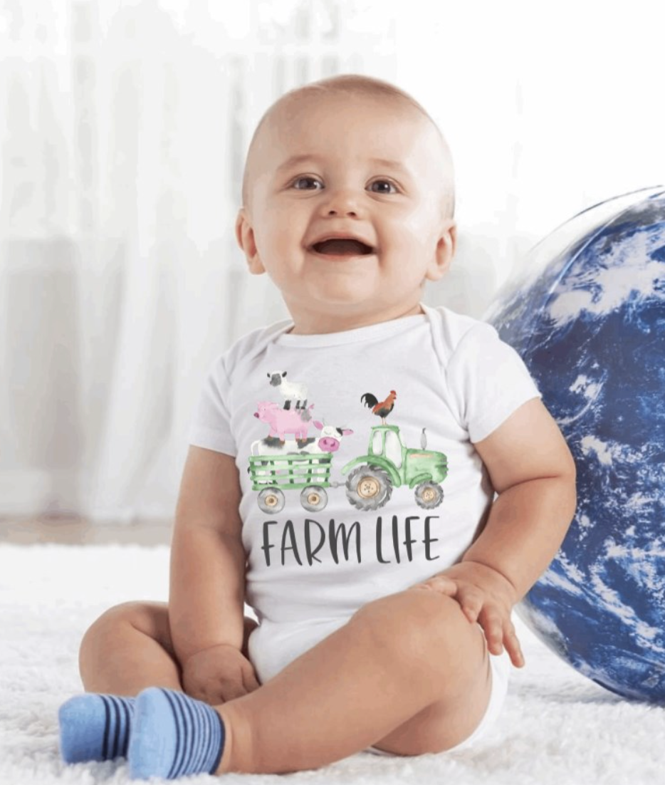AvaryMaeInspirations - Vente Body (sans pieds) – bébé - Body pour bébé Farm Life5