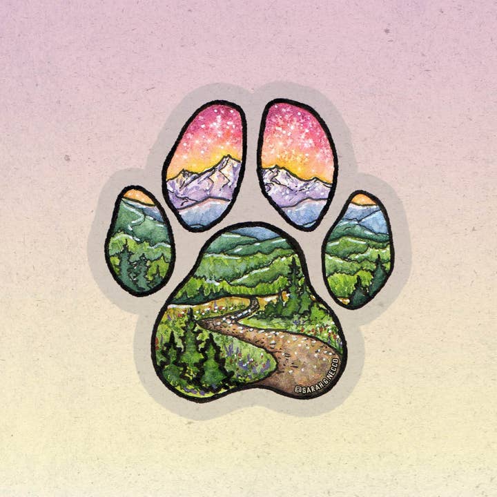 BarnHouse Studios - Wholesale Sticker - Adventure Buddy Paw, 3" Clear Vinyl Sticker