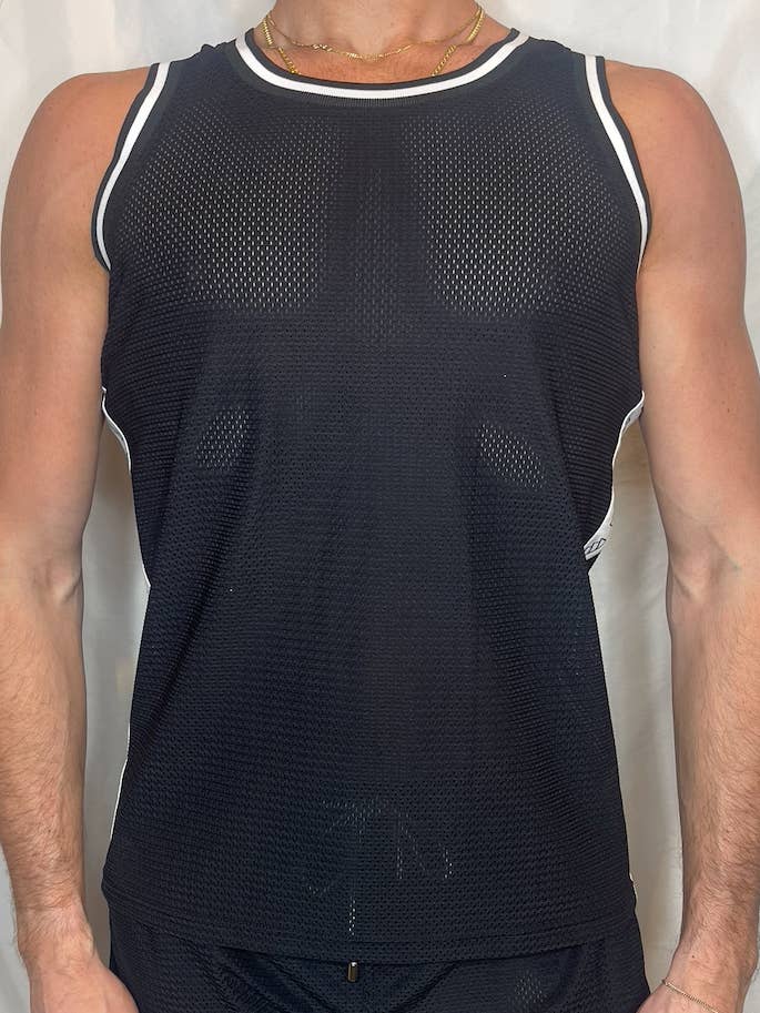 Débardeur en maille noire CTS pour la vente par Chris Turk Swim