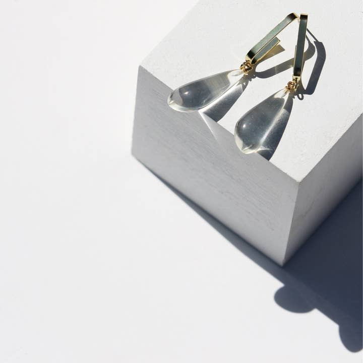 TaifJewely - Wholesale Dangle Earrings - TEAR-DROP RESIN HOOP EARRINGS.5