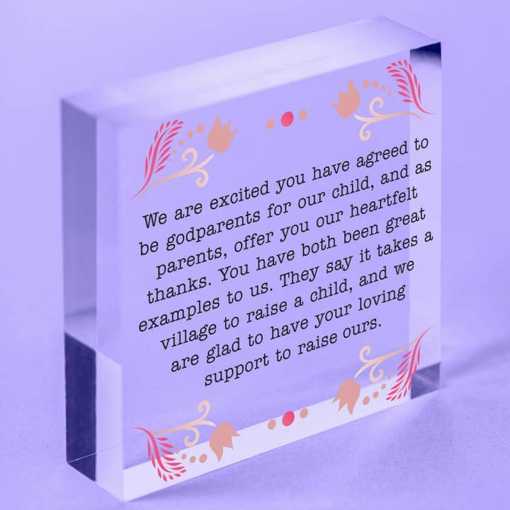 Bloque de acrílico Will You Be My Godmother Bautizo ahijado para venta al por mayor de 2PersonalShop