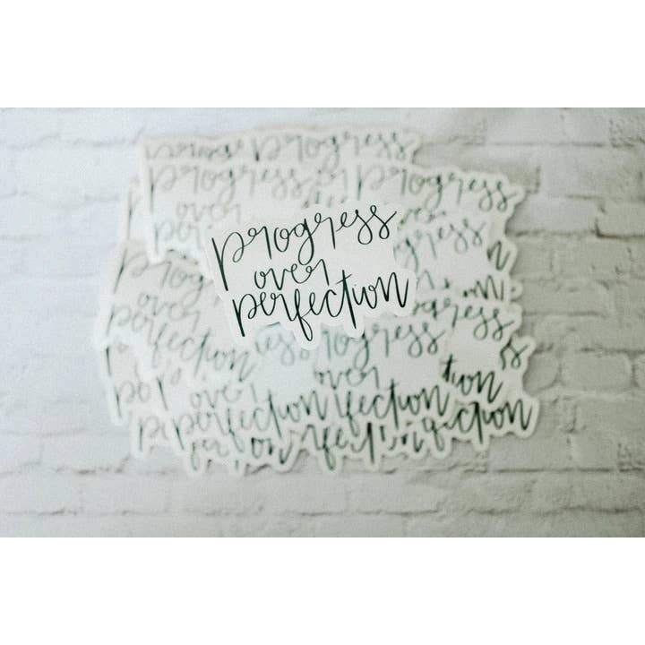 Progress Over Perfection Sticker for wholesale by CallMeThobs
