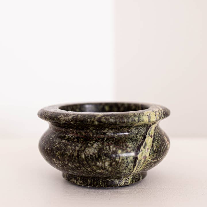 Luxe B Co - Wholesale Decorative Plate/Dish/Bowl - Green Bidasar Stone Bowl2