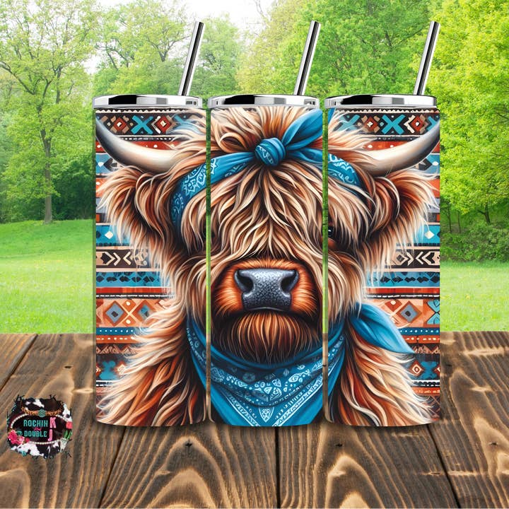 Highland Southwestern 20 OZ Tumbler for wholesale by Rockin K and Double J