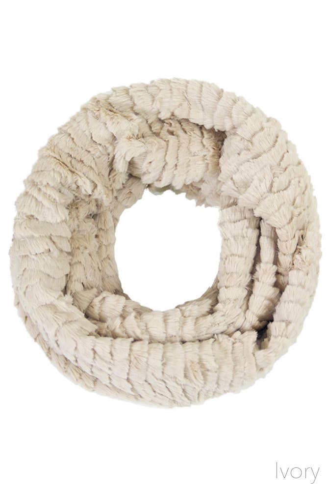 Hana - Wholesale Scarf - Women's - Solid Faux Fur Infinity Scarf5