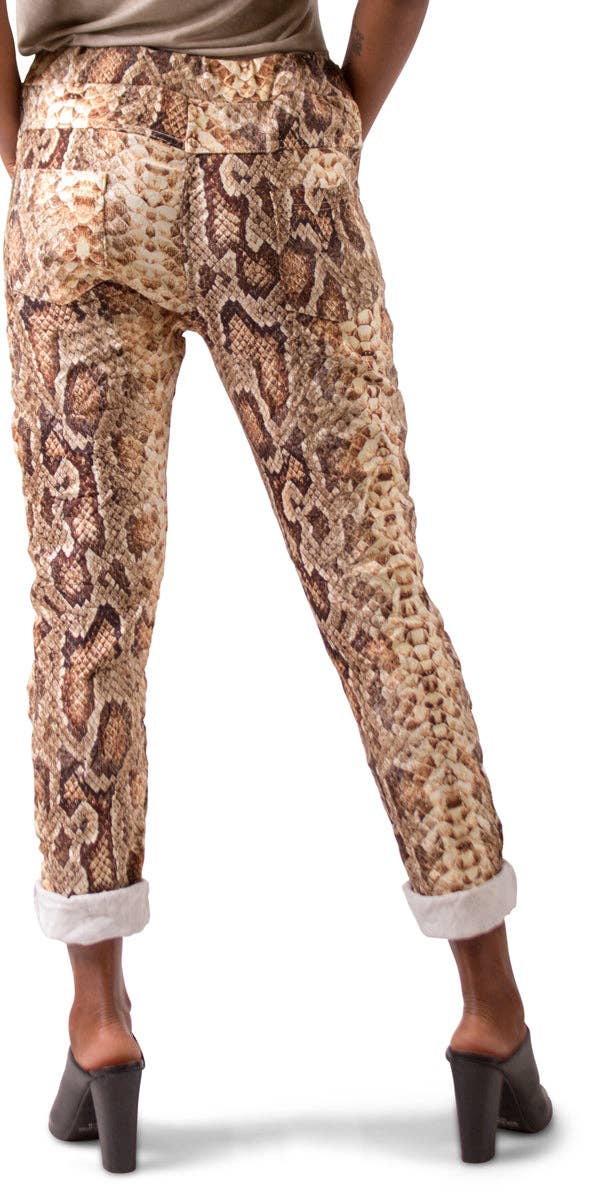 Gigi Moda - Wholesale Pants - Women's - Snake Print Tie-Waist Pants7