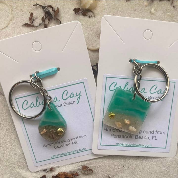 Beach Sand Keychain (choose your beach) for wholesale by Cabana Cay