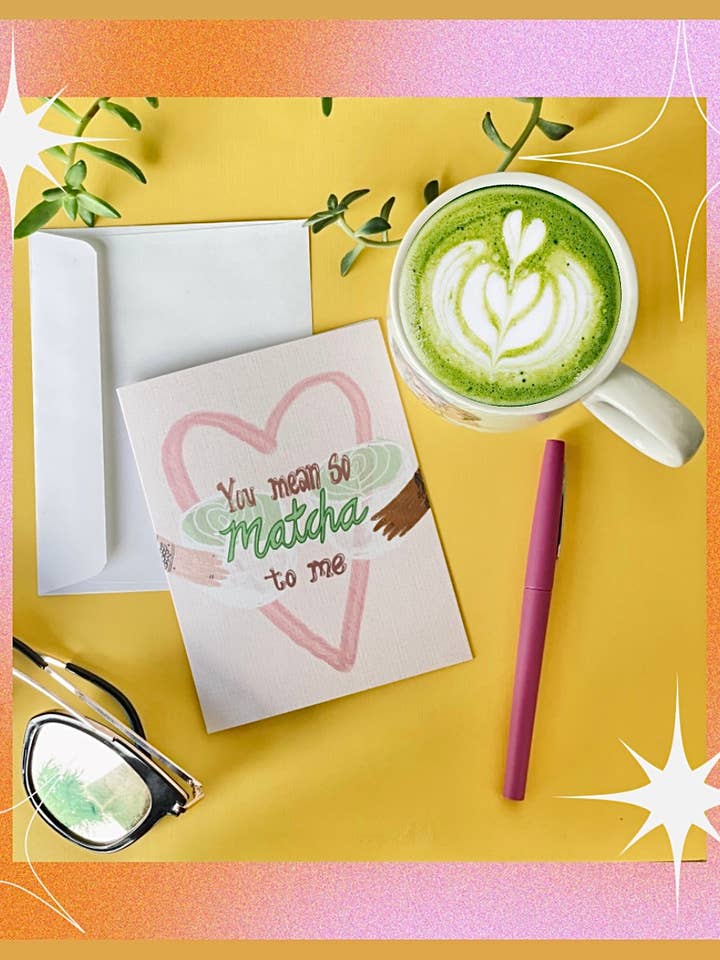 Matcha Love- Greeting Card for wholesale by Cover Yo Space Gurl