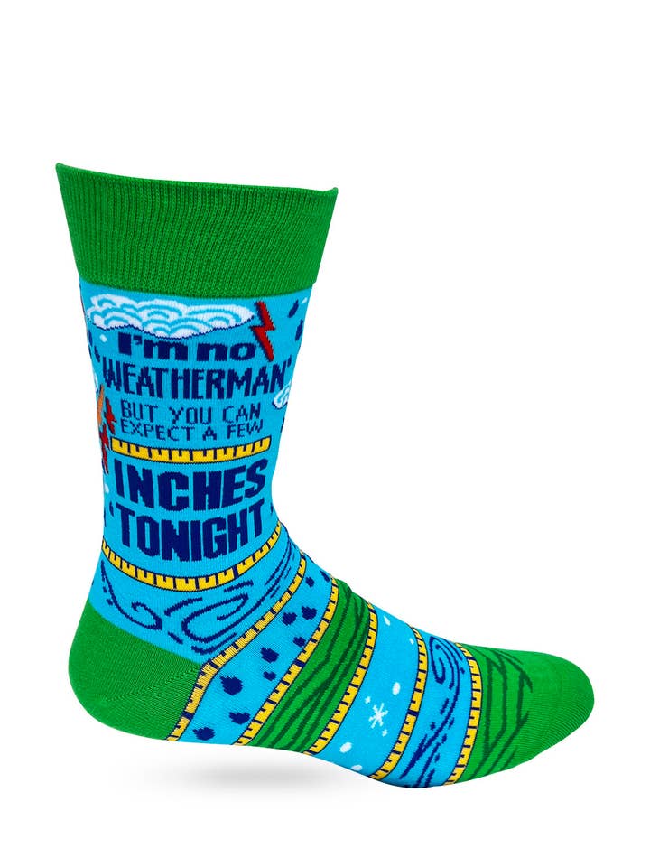 Fabdaz - Wholesale Socks - Men's - I'm No Weatherman But You Can Expect A Few Inches Tonight Men's Novelty Crew Socks