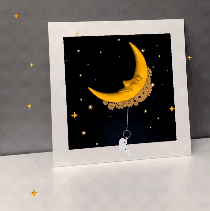 ArtScapes - Wholesale Art Print - Bear on the Moon1
