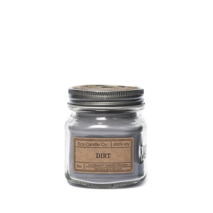 8oz mason DIRT for wholesale by Eco Candle Company