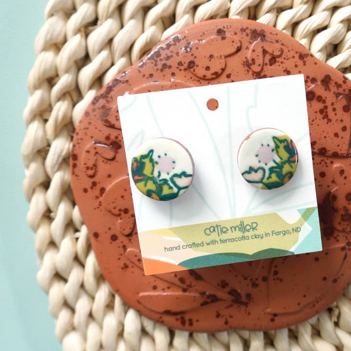 Boucles d'oreilles Post Fleur de Jardin - Vente en gros pour la vente par Catie Miller Ceramics