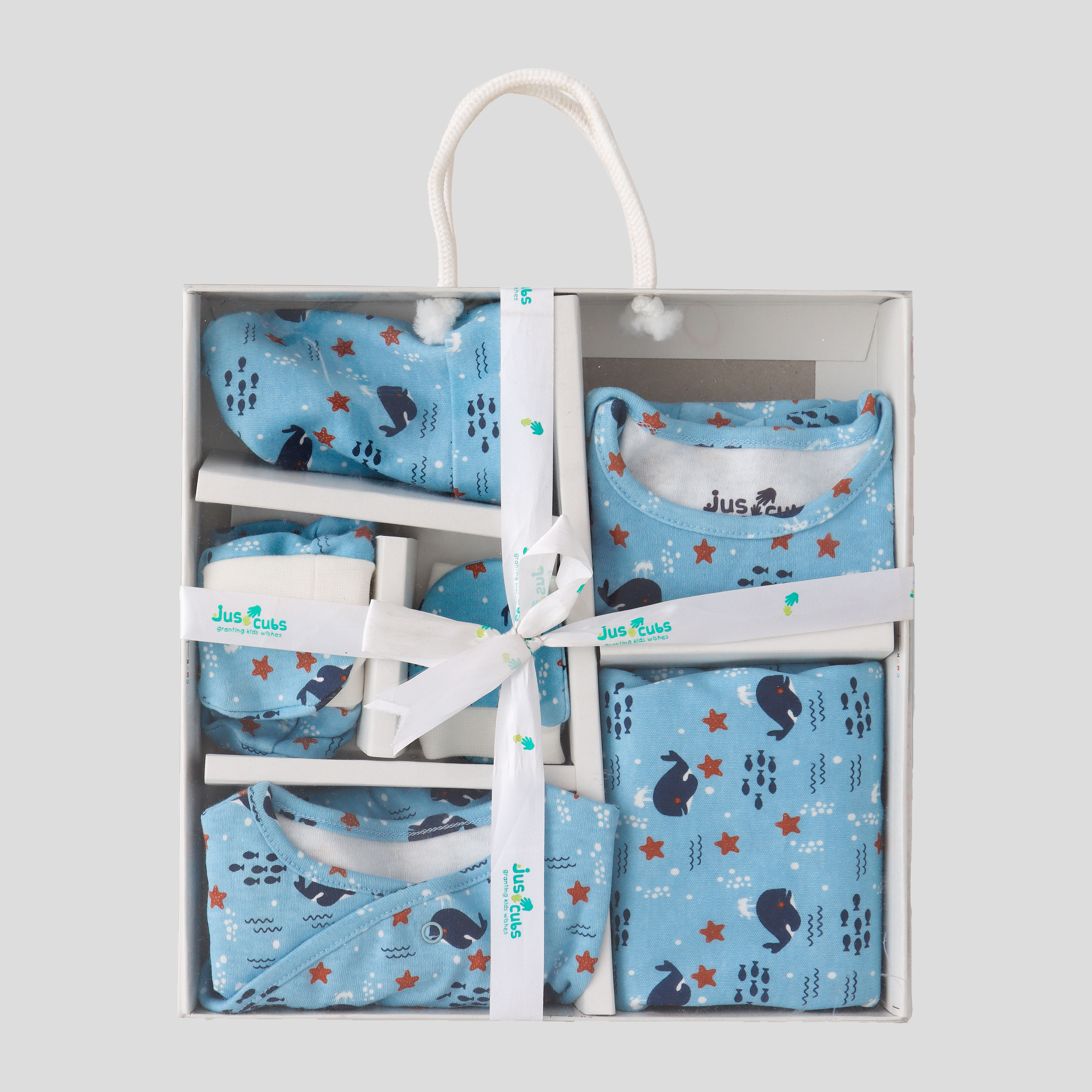 Juscubs (KaiterFly) - Wholesale Clothing Set - Baby - Soft Cotton Gift Set for Newborn Babies - Whale Blue0