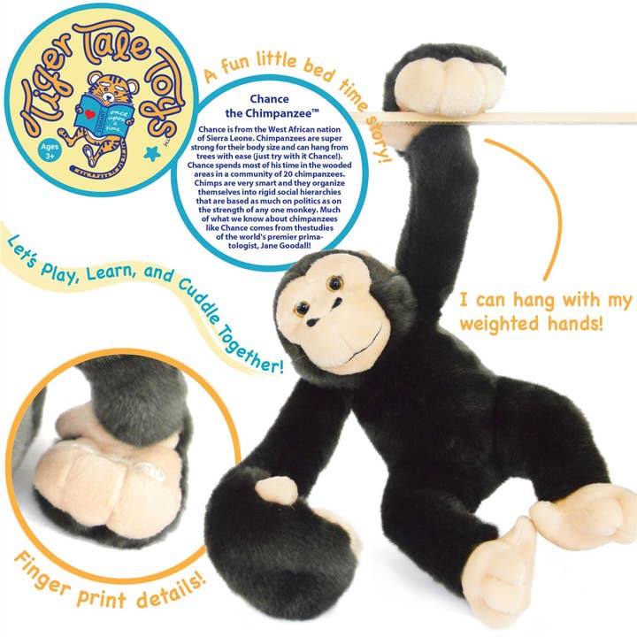 VIAHART Toy Co. - Wholesale Stuffed/Plush Toy - Kids & Baby - Chance the Chimpanzee | Stuffed Animal Plush
