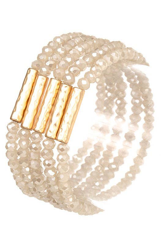 Andrea Bijoux - Wholesale Beaded Bracelet - GLASS SEED BEAD METAL ACCENT BRACELET6