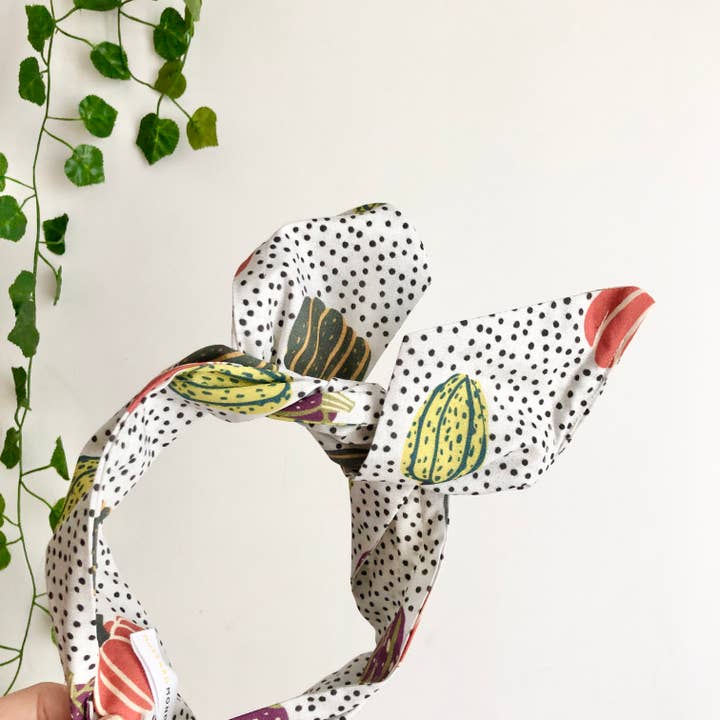 Diadema de alambre de algodón de calabaza, diadema ancha para venta al por mayor de Mustard Monday