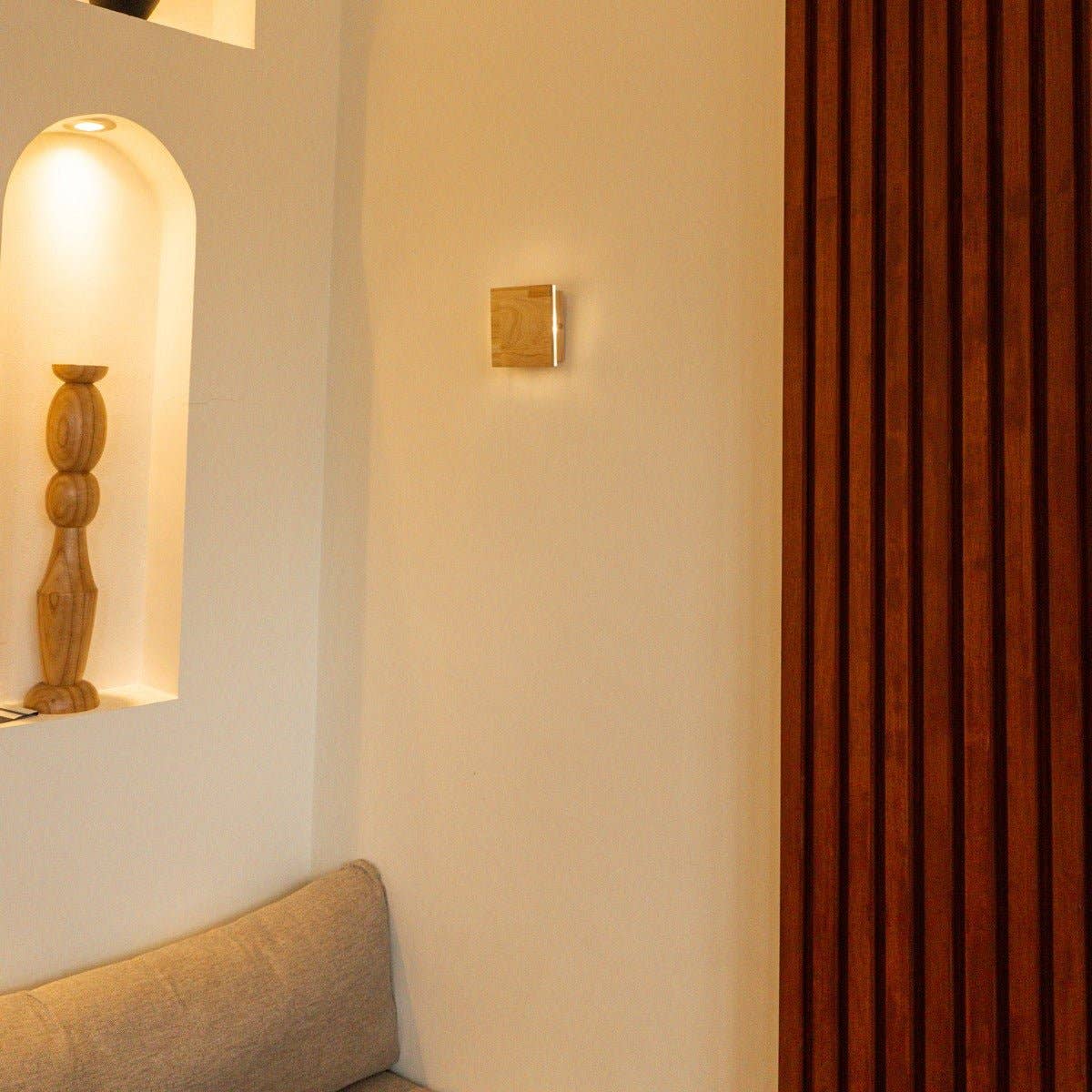 Tavellio - Vente Appliques - Applique murale sans fil Lane Light marron clair | Design rechargeable et dimmable4