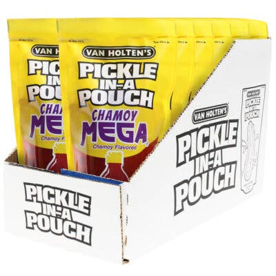 Grandpa Joe's Candy Shop - Wholesale Pickled Vegetables - Van Holten's Chamoy Mega Pickle Pouch, 12ct