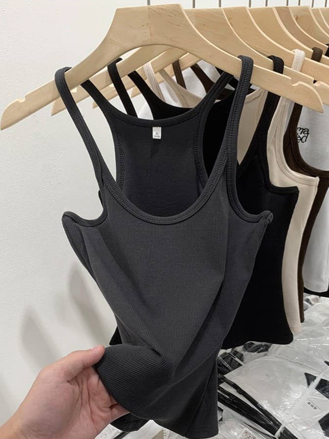 Rosa Clothing - Wholesale Tank Top - Women's - 2025 summer Basic daily rib fitted Racerback tank top7