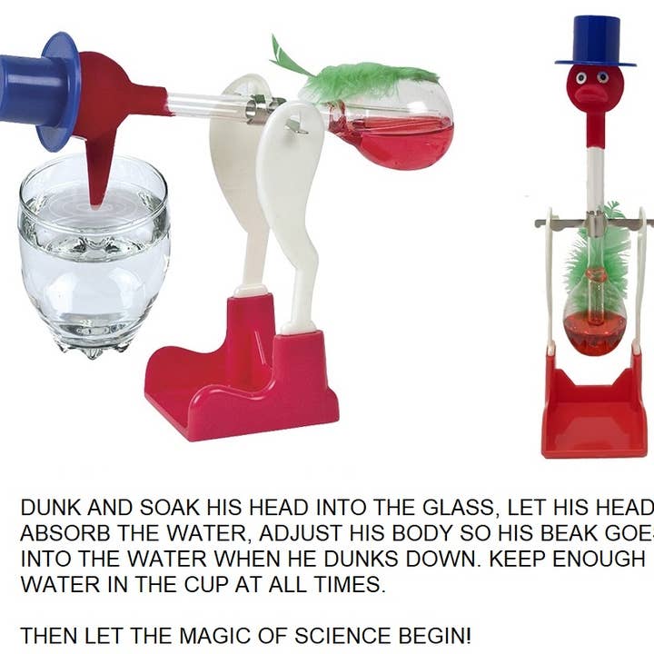 NOVELTIES WHOLESALE INC - Wholesale Classic Toy - Kids - Drinking Bird-Sippy Bird -Perpetual Motion Science Desk Top