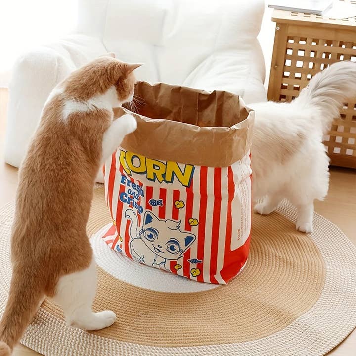 DIYSTORE - Vente Jouet – chat - Jouet pour chat durable et amusant : sac de pop-corn cartoon pour interagir et jouer avec votre chat ou chien - sans piles requises2