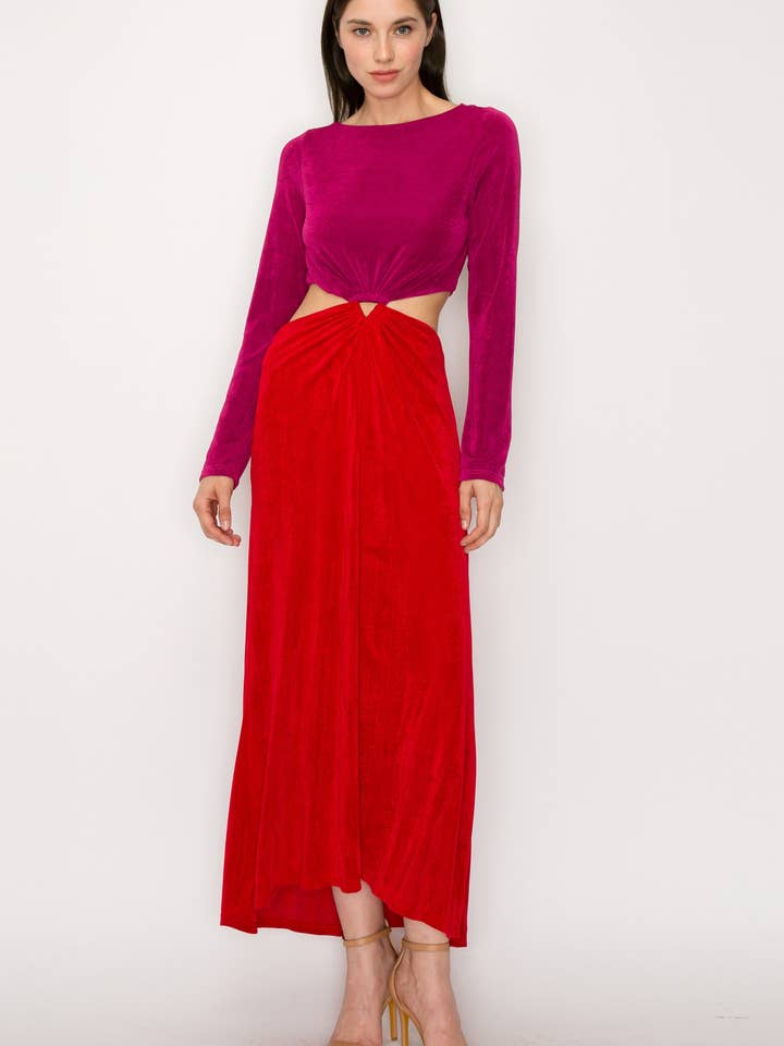 Precis rätt mängd Sexig utklippt midi-klänning för wholesale av GPD label