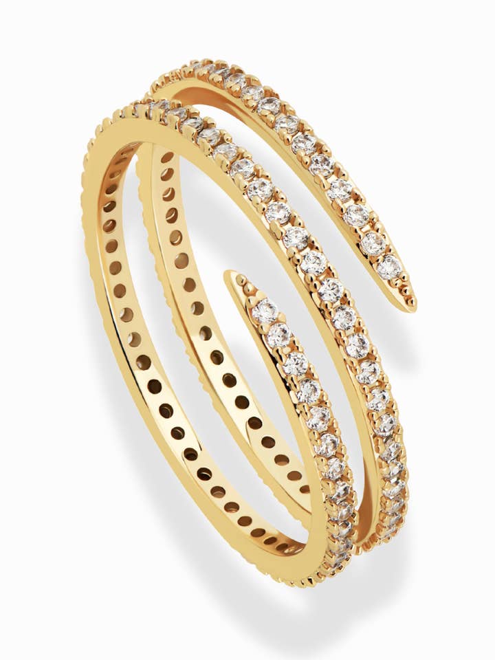 Greer Pave Spiral Ring for wholesale by Mod + Jo