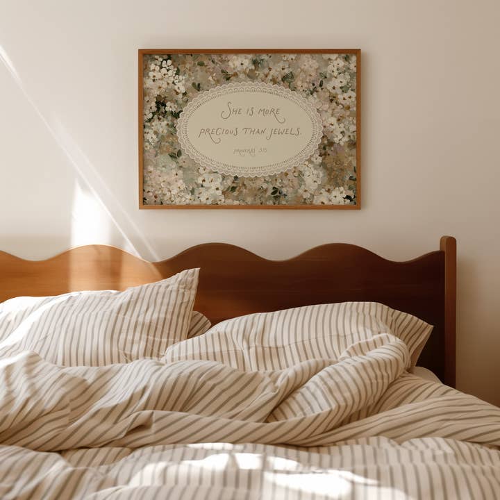 Girls Room Bible Verse (Proverbs 3:15) Christian Art Print for wholesale by Paperly Creative Co