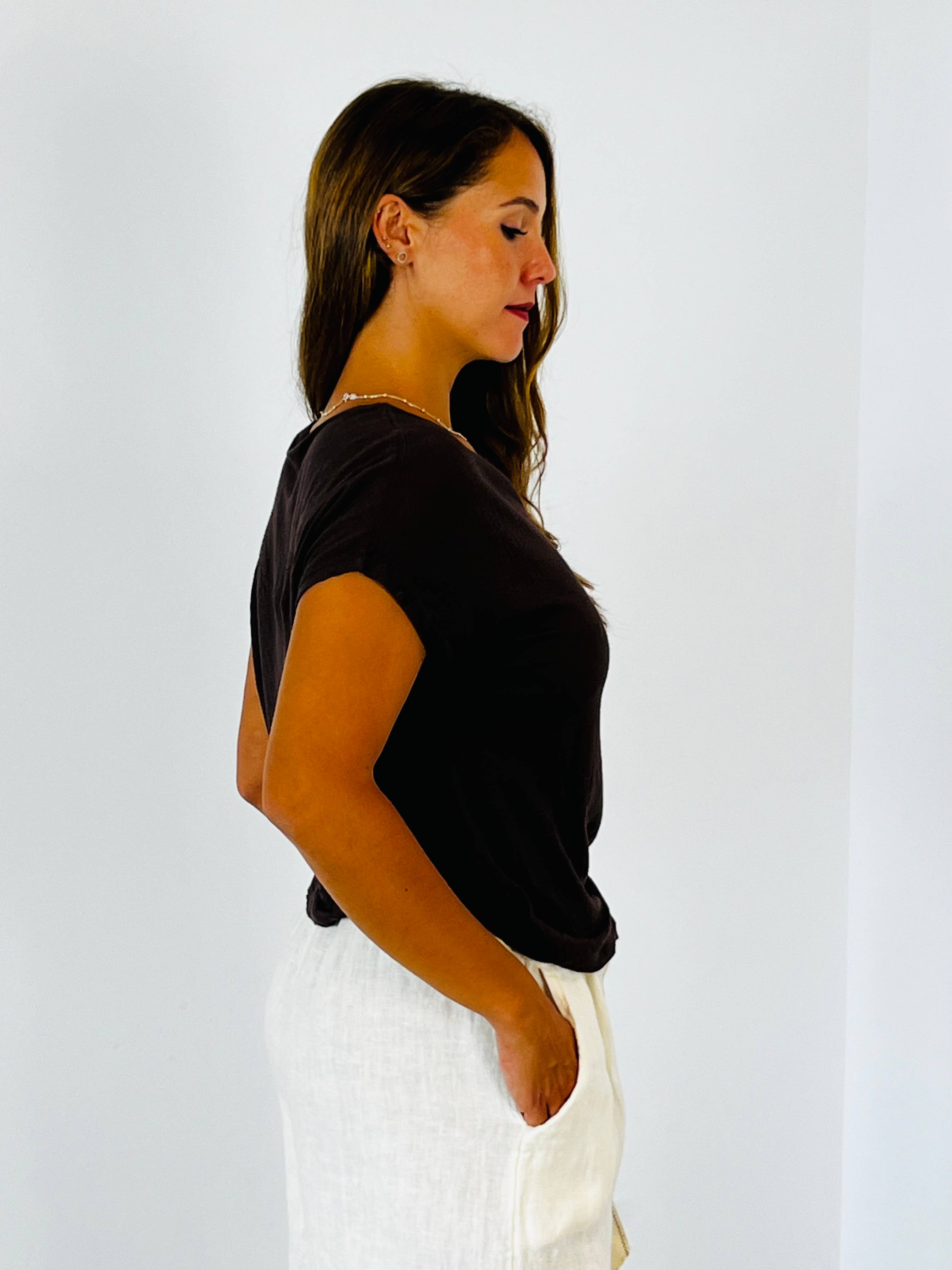 Linen & More - Wholesale T-Shirt - Women's - REF 2295 BASIC LINEN T-SHIRT 100%11