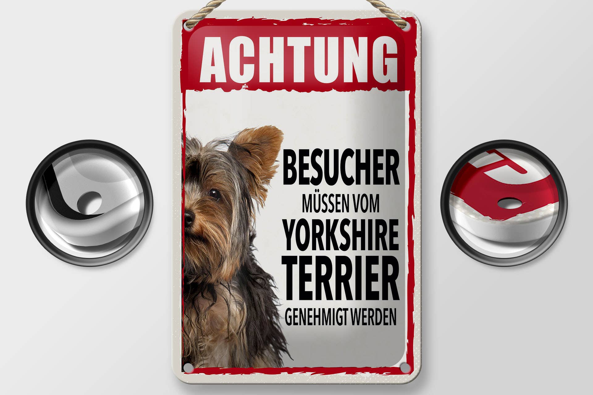 Femer - Wholesale Sign - Tin sign 12x18cm Attention Yorkshire Terrier1