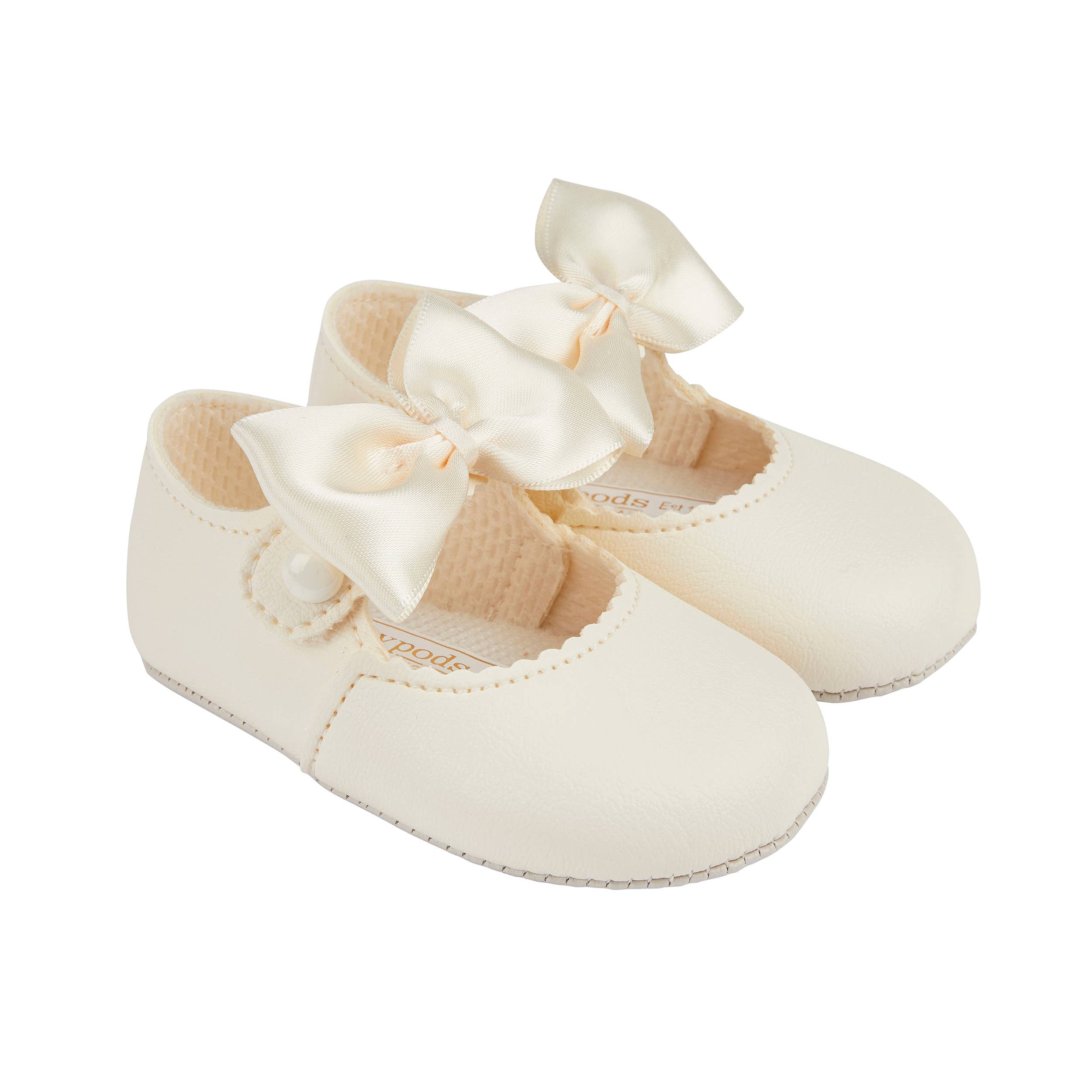Early Days & Baypods - Wholesale Crib Shoes - Baby - B750 Girls Soft Sole baby shoes with matching bow 4
