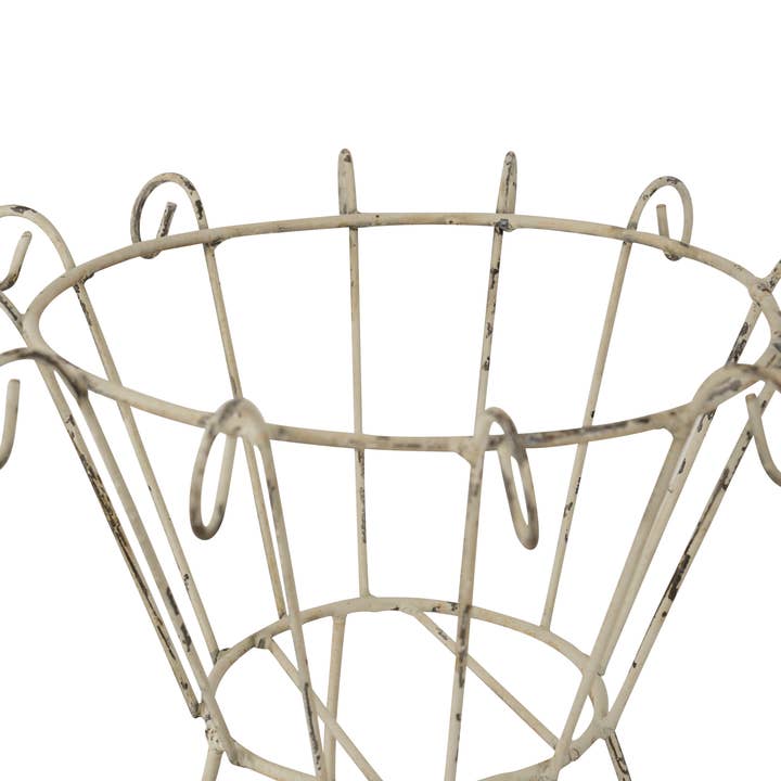 My Amigos Imports - Wholesale Plant Pot - Wesley Farmhouse Iron Planter Garden Basket-10x15 inch-White