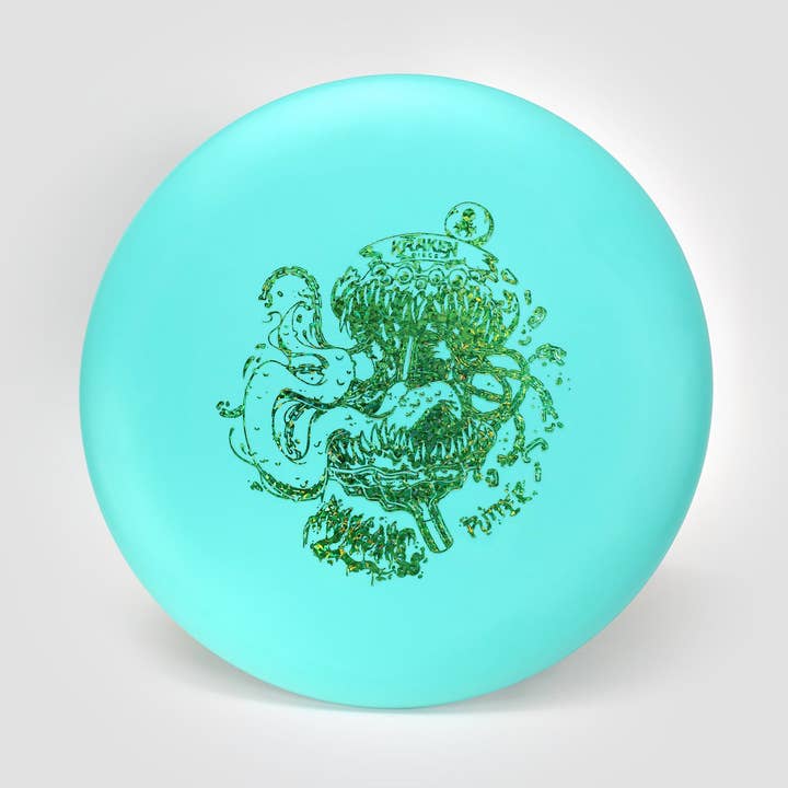 Mimic Teal Dwarven Putter with Green Foil for wholesale by Kraken Dice