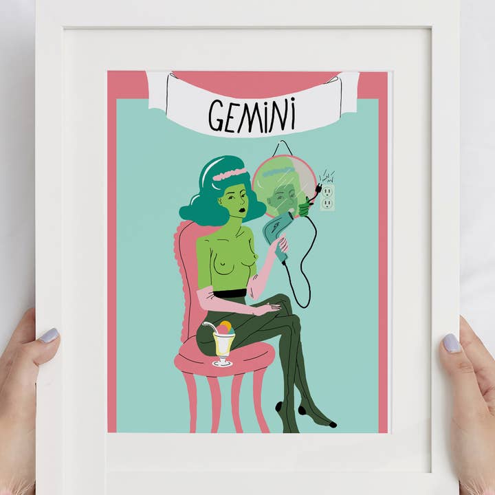 Gemini Zodiac Sign Art Print for wholesale by Mars and moi