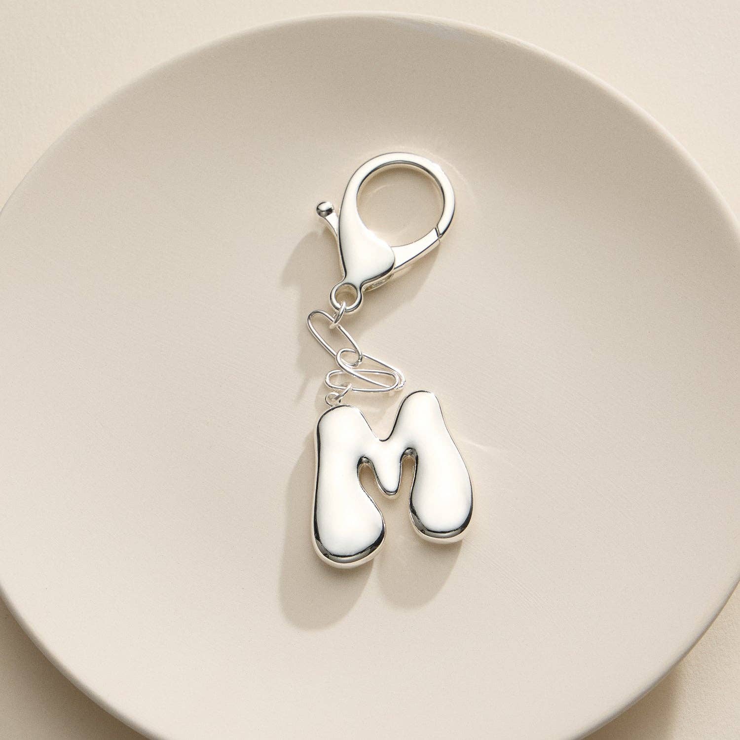 Lilla Haven - Wholesale Keychain - Women's - Bubble Letter Initial Keychain – Gold and Silver Tone Personalized Charm7