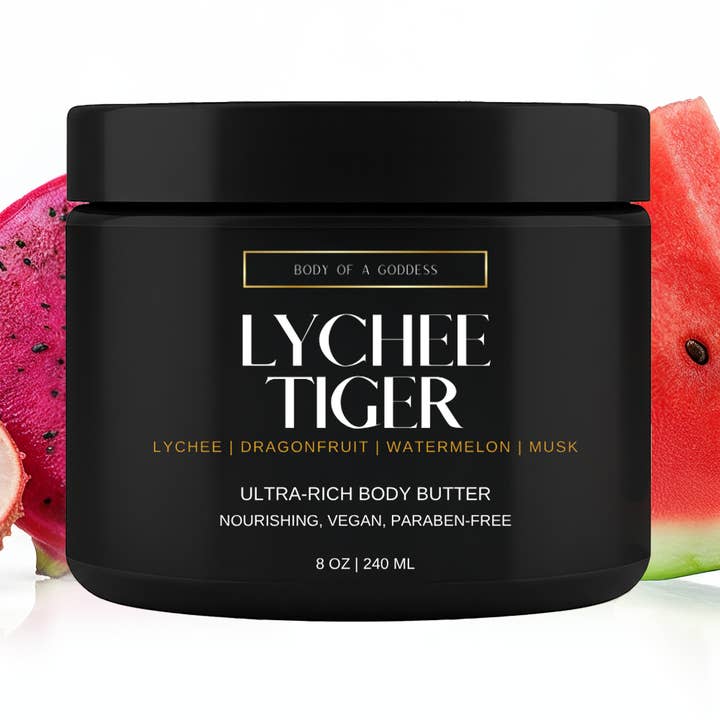 LYCHEE TIGER KÖRPERBUTTER für den Großhandel von Body of a Goddess