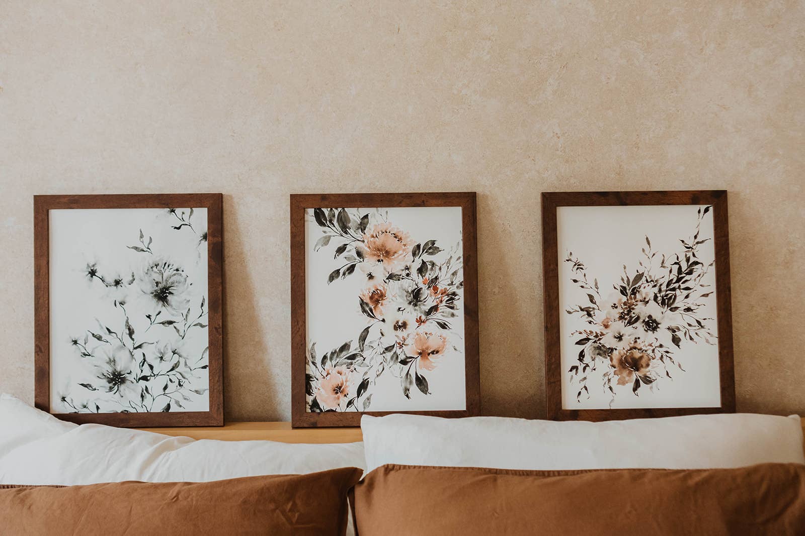 Paperbec Design Co. - Wholesale Art Print - Black and Brown Neutral Organic Floral Art Print1