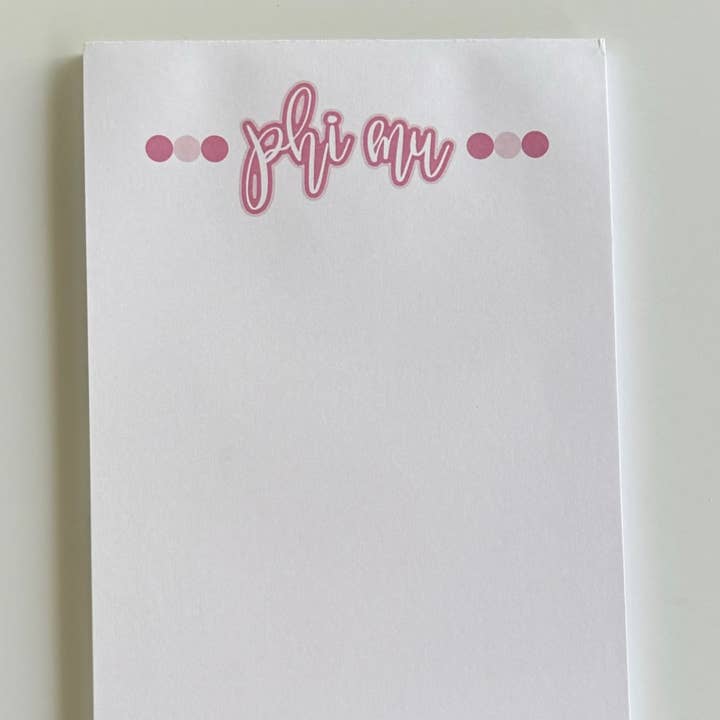 Phi Mu Sorority Notepad for wholesale by Buttongirl99