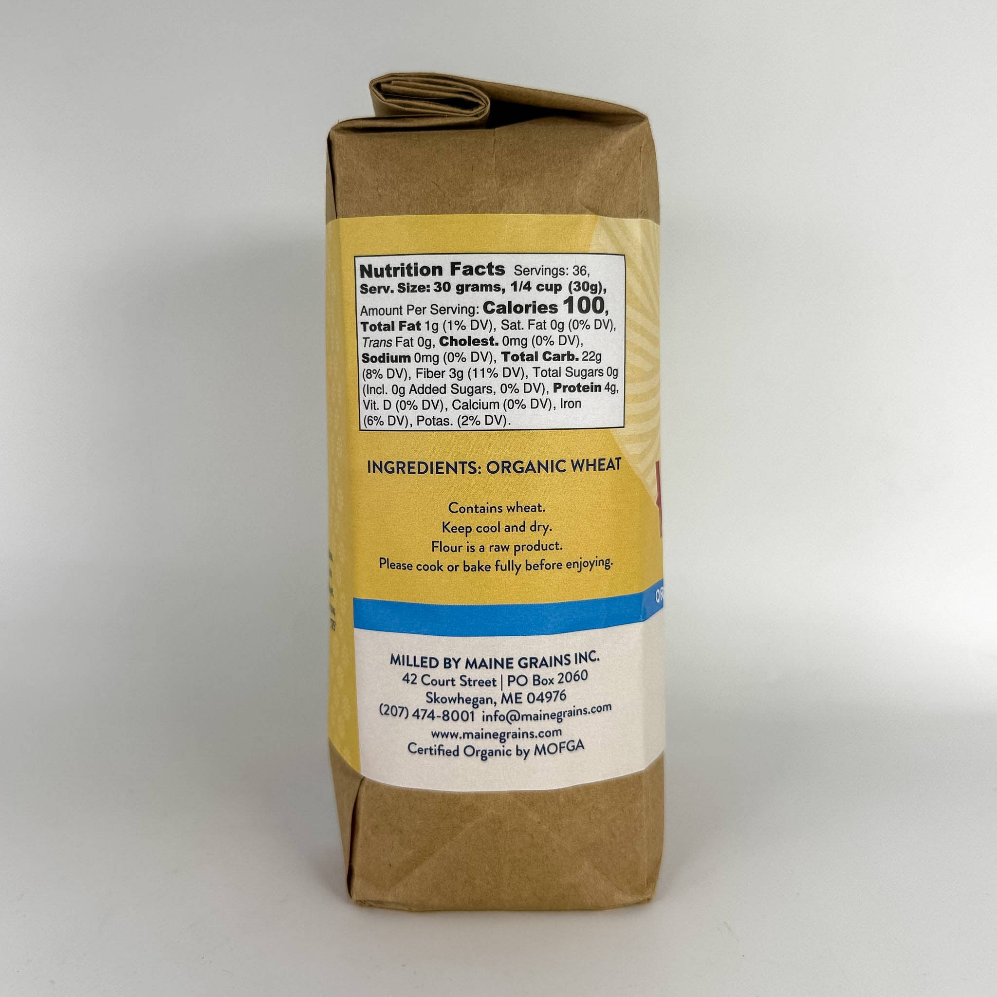 Maine Grains - Vente Farines - Farine de blé tamisée biologique/6x2.4#3